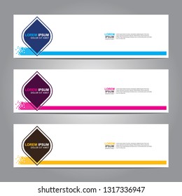 Vector abstract web banner design template. Collection of web banner template. Abstract geometric web design banner template isolated on grey background. Header - landing page Web Design Elements