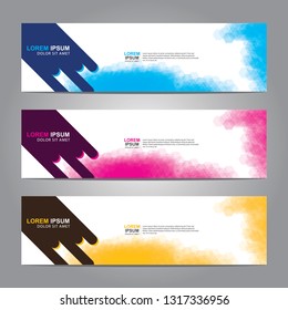 Vector abstract web banner design template. Collection of web banner template. Abstract geometric web design banner template isolated on grey background. Header - landing page Web Design Elements