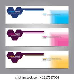 Vector abstract web banner design template. Collection of web banner template. Abstract geometric web design banner template isolated on grey background. Header - landing page Web Design Elements