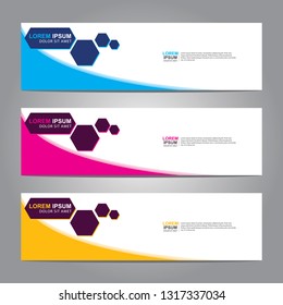 Vector abstract web banner design template. Collection of web banner template. Abstract geometric web design banner template isolated on grey background. Header - landing page Web Design Elements