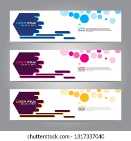 Vector abstract web banner design template. Collection of web banner template. Abstract geometric web design banner template isolated on grey background. Header - landing page Web Design Elements