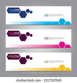 Vector abstract web banner design template. Collection of web banner template. Abstract geometric web design banner template isolated on grey background. Header - landing page Web Design Elements
