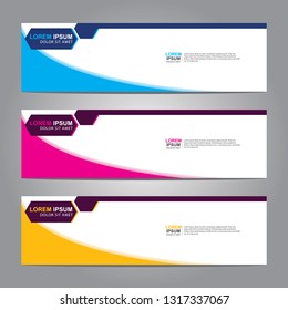 Vector abstract web banner design template. Collection of web banner template. Abstract geometric web design banner template isolated on grey background. Header - landing page Web Design Elements