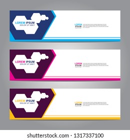 Vector abstract web banner design template. Collection of web banner template. Abstract geometric web design banner template isolated on grey background. Header - landing page Web Design Elements