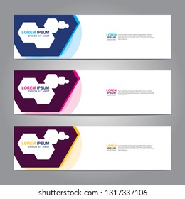 Vector abstract web banner design template. Collection of web banner template. Abstract geometric web design banner template isolated on grey background. Header - landing page Web Design Elements