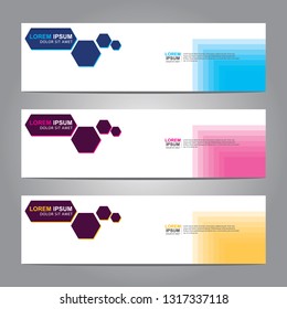 Vector abstract web banner design template. Collection of web banner template. Abstract geometric web design banner template isolated on grey background. Header - landing page Web Design Elements