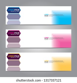 Vector abstract web banner design template. Collection of web banner template. Abstract geometric web design banner template isolated on grey background. Header - landing page Web Design Elements