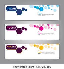 Vector abstract web banner design template. Collection of web banner template. Abstract geometric web design banner template isolated on grey background. Header - landing page Web Design Elements