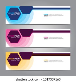 Vector abstract web banner design template. Collection of web banner template. Abstract geometric web design banner template isolated on grey background. Header - landing page Web Design Elements