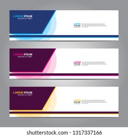 Vector abstract web banner design template. Collection of web banner template. Abstract geometric web design banner template isolated on grey background. Header - landing page Web Design Elements