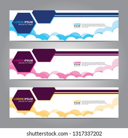 Vector abstract web banner design template. Collection of web banner template. Abstract geometric web design banner template isolated on grey background. Header - landing page Web Design Elements