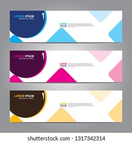 Vector abstract web banner design template. Collection of web banner template. Abstract geometric web design banner template isolated on grey background. Header - landing page Web Design Elements