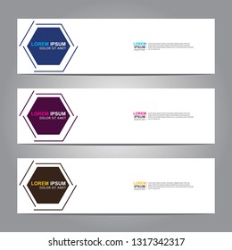 Vector abstract web banner design template. Collection of web banner template. Abstract geometric web design banner template isolated on grey background. Header - landing page Web Design Elements