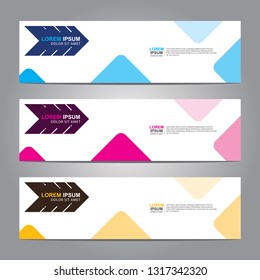 Vector abstract web banner design template. Collection of web banner template. Abstract geometric web design banner template isolated on grey background. Header - landing page Web Design Elements
