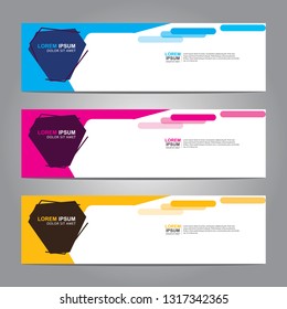 Vector abstract web banner design template. Collection of web banner template. Abstract geometric web design banner template isolated on grey background. Header - landing page Web Design Elements