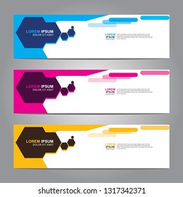 Vector abstract web banner design template. Collection of web banner template. Abstract geometric web design banner template isolated on grey background. Header - landing page Web Design Elements
