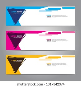 Vector abstract web banner design template. Collection of web banner template. Abstract geometric web design banner template isolated on grey background. Header - landing page Web Design Elements
