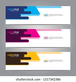Vector abstract web banner design template. Collection of web banner template. Abstract geometric web design banner template isolated on grey background. Header - landing page Web Design Elements