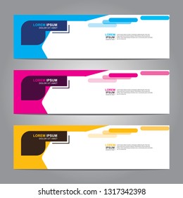 Vector abstract web banner design template. Collection of web banner template. Abstract geometric web design banner template isolated on grey background. Header - landing page Web Design Elements