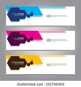 Vector abstract web banner design template. Collection of web banner template. Abstract geometric web design banner template isolated on grey background. Header - landing page Web Design Elements