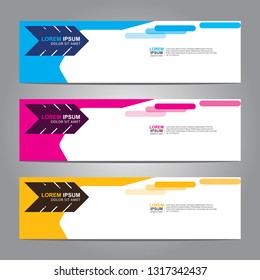 Vector abstract web banner design template. Collection of web banner template. Abstract geometric web design banner template isolated on grey background. Header - landing page Web Design Elements