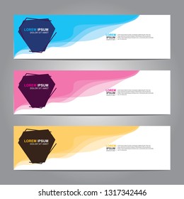 Vector abstract web banner design template. Collection of web banner template. Abstract geometric web design banner template isolated on grey background. Header - landing page Web Design Elements
