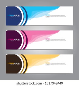 Vector abstract web banner design template. Collection of web banner template. Abstract geometric web design banner template isolated on grey background. Header - landing page Web Design Elements