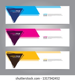 Vector abstract web banner design template. Collection of web banner template. Abstract geometric web design banner template isolated on grey background. Header - landing page Web Design Elements