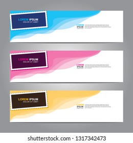 Vector abstract web banner design template. Collection of web banner template. Abstract geometric web design banner template isolated on grey background. Header - landing page Web Design Elements