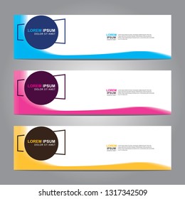 Vector abstract web banner design template. Collection of web banner template. Abstract geometric web design banner template isolated on grey background. Header - landing page Web Design Elements