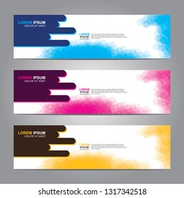 Vector abstract web banner design template. Collection of web banner template. Abstract geometric web design banner template isolated on grey background. Header - landing page Web Design Elements