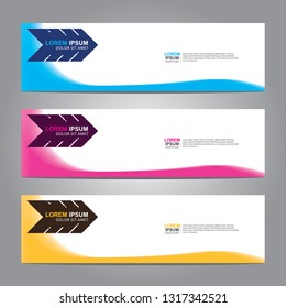 Vector abstract web banner design template. Collection of web banner template. Abstract geometric web design banner template isolated on grey background. Header - landing page Web Design Elements