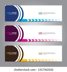 Vector abstract web banner design template. Collection of web banner template. Abstract geometric web design banner template isolated on grey background. Header - landing page Web Design Elements