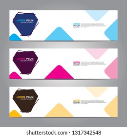Vector abstract web banner design template. Collection of web banner template. Abstract geometric web design banner template isolated on grey background. Header - landing page Web Design Elements