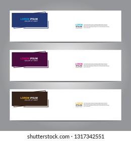 Vector abstract web banner design template. Collection of web banner template. Abstract geometric web design banner template isolated on grey background. Header - landing page Web Design Elements