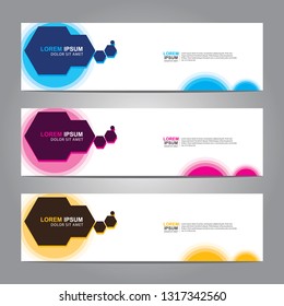 Vector abstract web banner design template. Collection of web banner template. Abstract geometric web design banner template isolated on grey background. Header - landing page Web Design Elements
