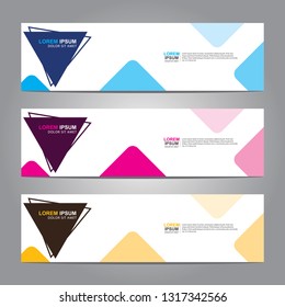 Vector abstract web banner design template. Collection of web banner template. Abstract geometric web design banner template isolated on grey background. Header - landing page Web Design Elements