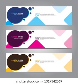 Vector abstract web banner design template. Collection of web banner template. Abstract geometric web design banner template isolated on grey background. Header - landing page Web Design Elements