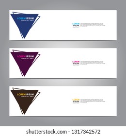 Vector abstract web banner design template. Collection of web banner template. Abstract geometric web design banner template isolated on grey background. Header - landing page Web Design Elements
