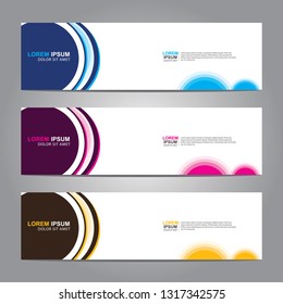 Vector abstract web banner design template. Collection of web banner template. Abstract geometric web design banner template isolated on grey background. Header - landing page Web Design Elements