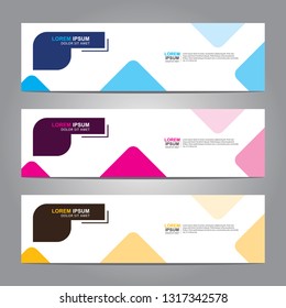 Vector abstract web banner design template. Collection of web banner template. Abstract geometric web design banner template isolated on grey background. Header - landing page Web Design Elements