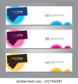 Vector abstract web banner design template. Collection of web banner template. Abstract geometric web design banner template isolated on grey background. Header - landing page Web Design Elements