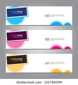 Vector abstract web banner design template. Collection of web banner template. Abstract geometric web design banner template isolated on grey background. Header - landing page Web Design Elements