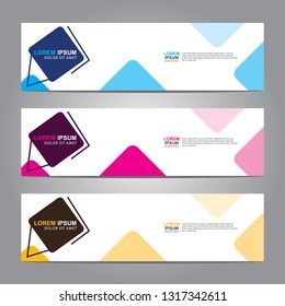 Vector abstract web banner design template. Collection of web banner template. Abstract geometric web design banner template isolated on grey background. Header - landing page Web Design Elements