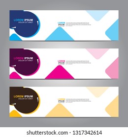 Vector abstract web banner design template. Collection of web banner template. Abstract geometric web design banner template isolated on grey background. Header - landing page Web Design Elements