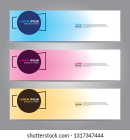 Vector abstract web banner design template. Collection of web banner template. Abstract geometric web design banner template isolated on grey background. Header - landing page Web Design Elements