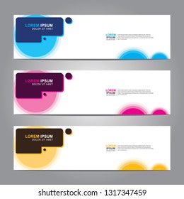 Vector abstract web banner design template. Collection of web banner template. Abstract geometric web design banner template isolated on grey background. Header - landing page Web Design Elements