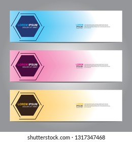 Vector abstract web banner design template. Collection of web banner template. Abstract geometric web design banner template isolated on grey background. Header - landing page Web Design Elements