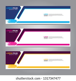 Vector abstract web banner design template. Collection of web banner template. Abstract geometric web design banner template isolated on grey background. Header - landing page Web Design Elements