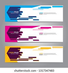 Vector abstract web banner design template. Collection of web banner template. Abstract geometric web design banner template isolated on grey background. Header - landing page Web Design Elements